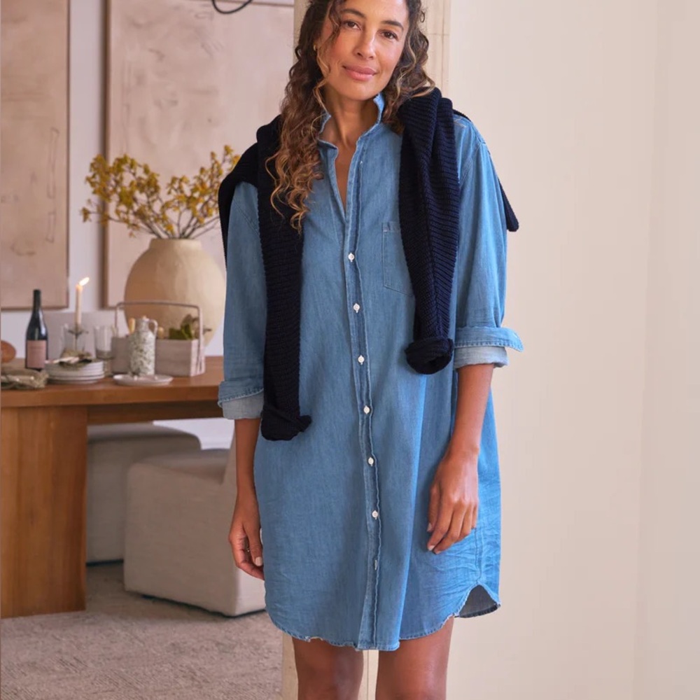 Frank & Eileen Mary Dress In Light Denim